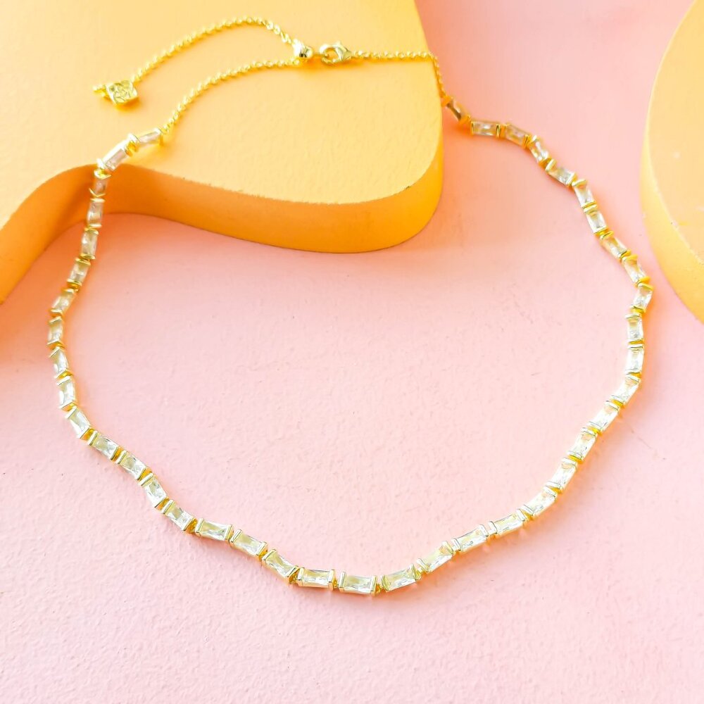 Kendra Scott - Juliette White Crystal Gold Strand Necklace - NEW